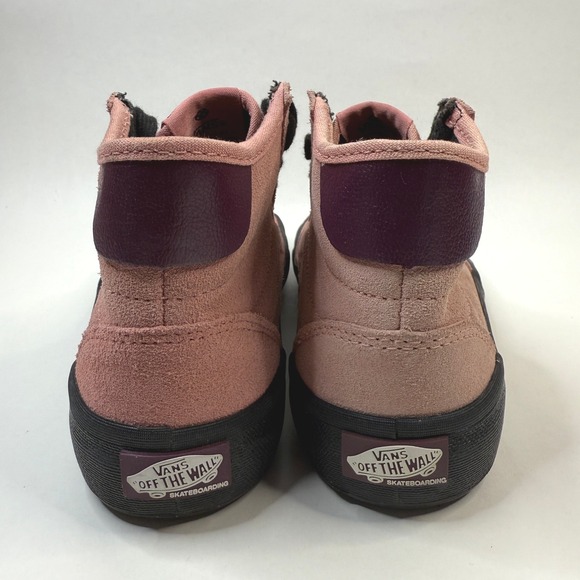 Vans Sk8 Hi Lizzie Rosette Skate Shoes Womens 5 Pink Suede Black Lace Up EcoCush - Picture 5 of 11